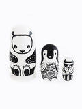 Nesting doll set - Black & White Animals